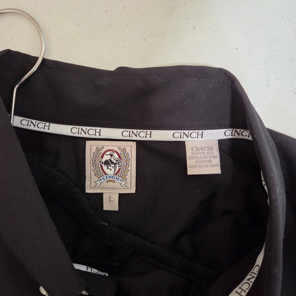 Cinch Western Shirt Men's Large Black Long Sleeve Button Up - Picture 7 of 8